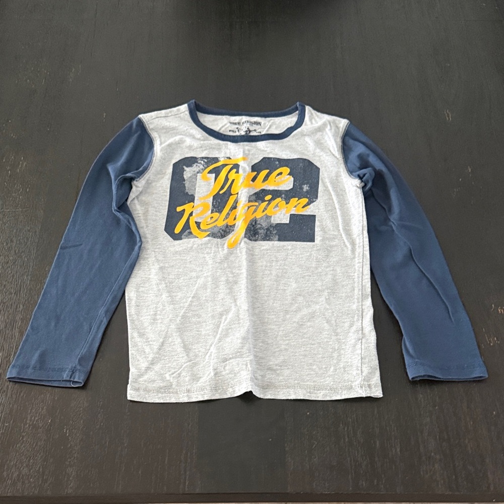 True Religion Kids Navy and Light Gray Long Sleeve Tee